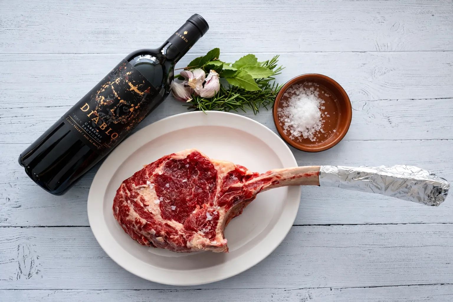 Verre de vin rouge à côté d'un filet de bœuf saignant